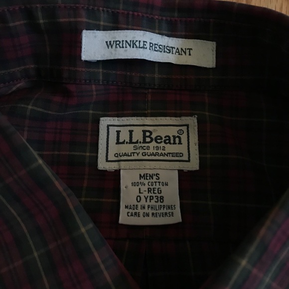 L.L. Bean Button-Up Long Sleeve Plaid Shirt - Picture 2 of 2